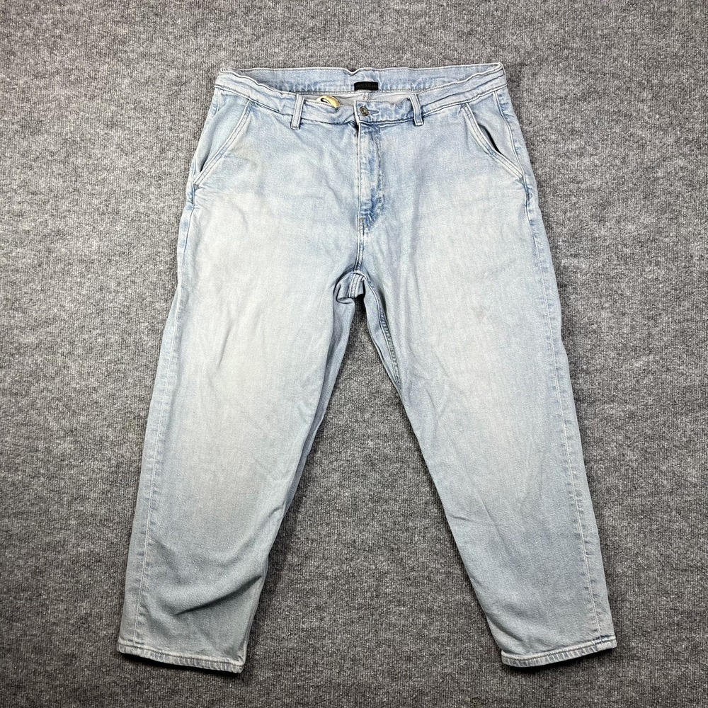 Uniqlo Jeans Womens 12 Medium Wash Blue Denim Cotton High Rise Stretch Straight